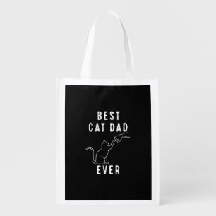 Best Cat Dad Ever Cat Daddy Paw Fist Bump Meow Grocery Bag