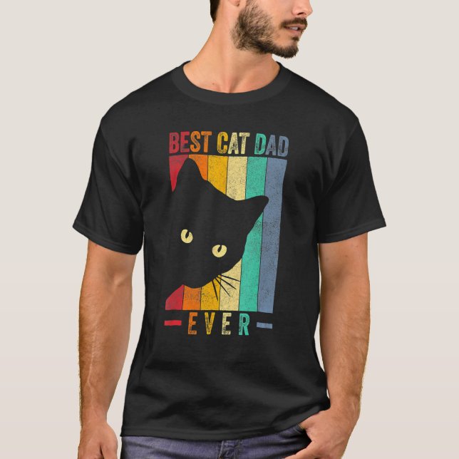 Best Cat Dad Ever  Cat Daddy Paw Fist Bump Meow Vi T-Shirt (Front)