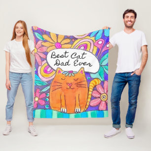Best Cat Dad Ever Cat Gift for Dad Blanket
