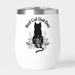 Best Cat Dad Ever Cat Lover Gift Thermal Wine Tumbler