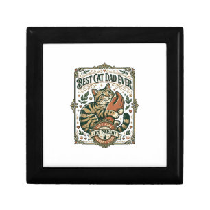 Best Cat Dad Ever Cat Mom Dad Parent Vintage Vecto Gift Box
