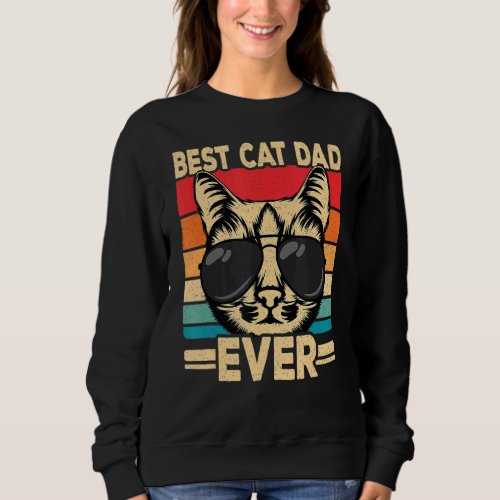 Best Cat Dad Ever  Cat  Retro Cat 1 Sweatshirt