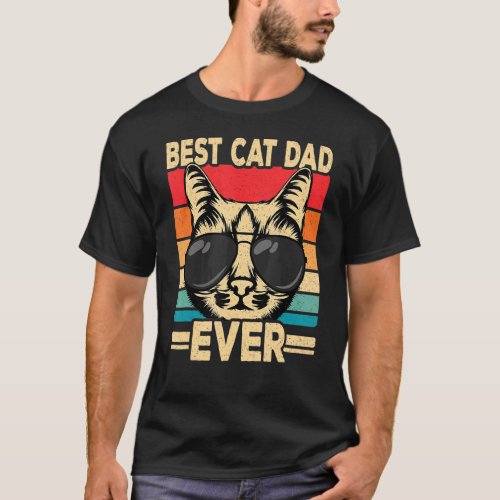 Best Cat Dad Ever  Cat  Retro Cat 1 T_Shirt