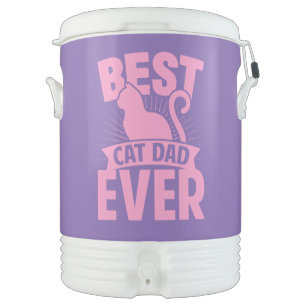 Best Cat Dad Ever - Cat Silhouette Beverage Cooler