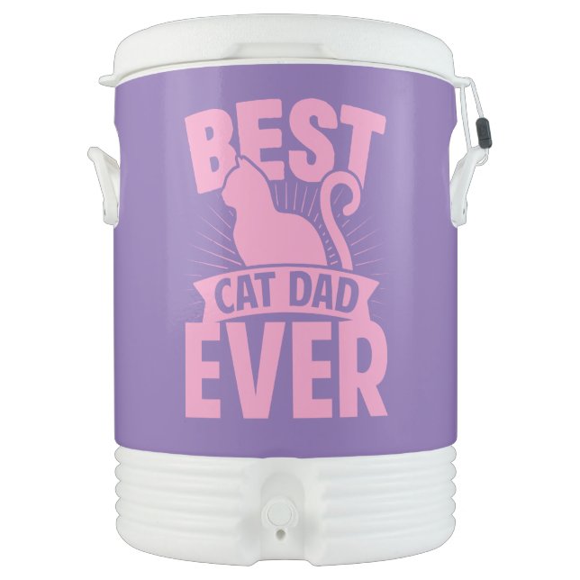 Best Cat Dad Ever - Cat Silhouette Beverage Cooler (Front)