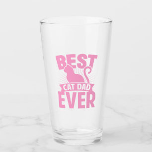 Best Cat Dad Ever - Cat Silhouette Glass