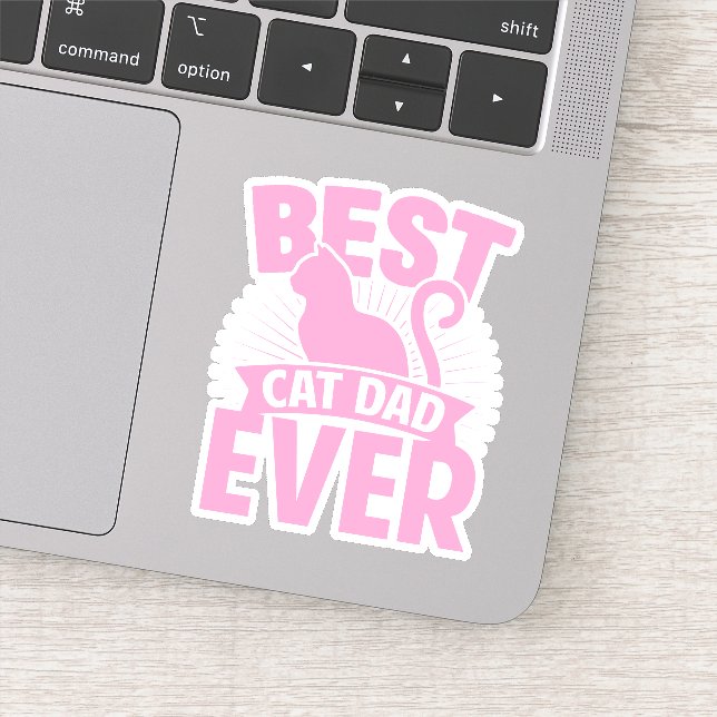 Best Cat Dad Ever - Cat Silhouette Sticker (Detail)