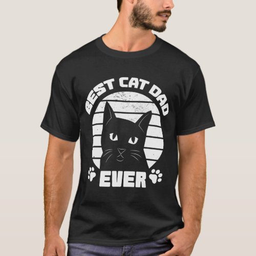 Best Cat Dad Ever Cats Retro Vintage 	 T_Shirt