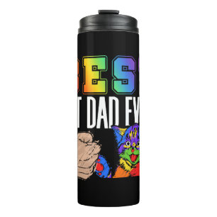Best Cat Dad Ever Colorful Rainbow Father's Day Thermal Tumbler