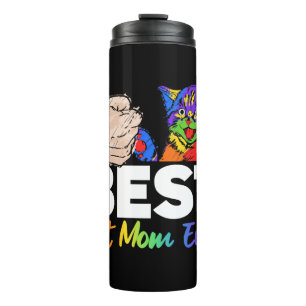 Best Cat Dad Ever Colorful Rainbow Mother's Day Thermal Tumbler