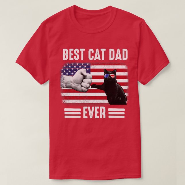 Best Cat Dad Ever Costume Gift T-Shirt (Design Front)