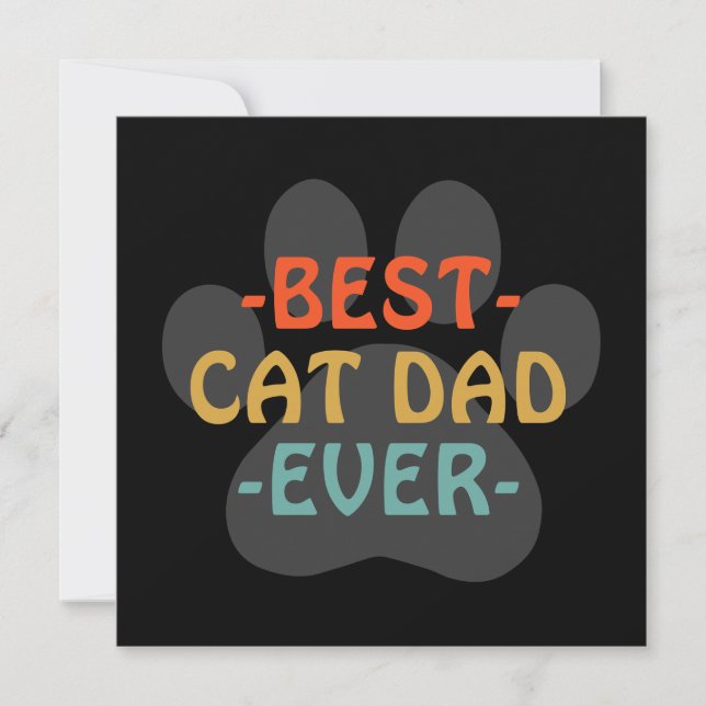 Best Cat Dad Ever Custom Flat Card (Front)