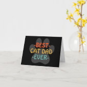 Best Cat Dad Ever Custom Greeting Card (Yellow Flower)