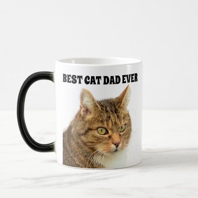  BEST CAT DAD EVER CUSTOM PHOTO COFFEE MUG (Left)