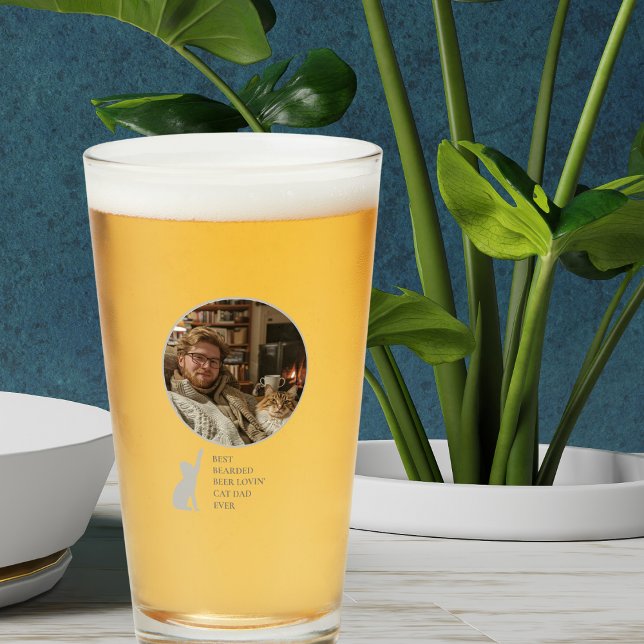 Best Cat Dad Ever Custom Photo Glass (Creator Uploaded)