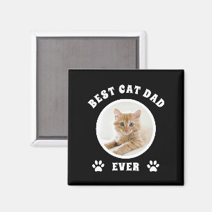 Best Cat Dad Ever Custom Photo Personalized Magnet