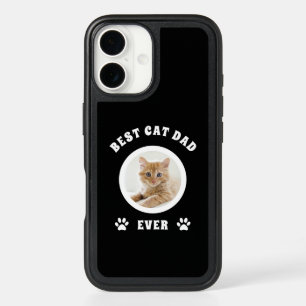 Best Cat Dad Ever Custom Photo Personalized iPhone 16 Case