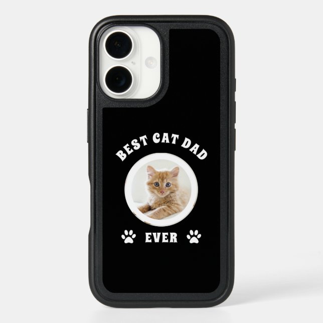 Best Cat Dad Ever Custom Photo Personalized Otterbox iPhone Case (Back)