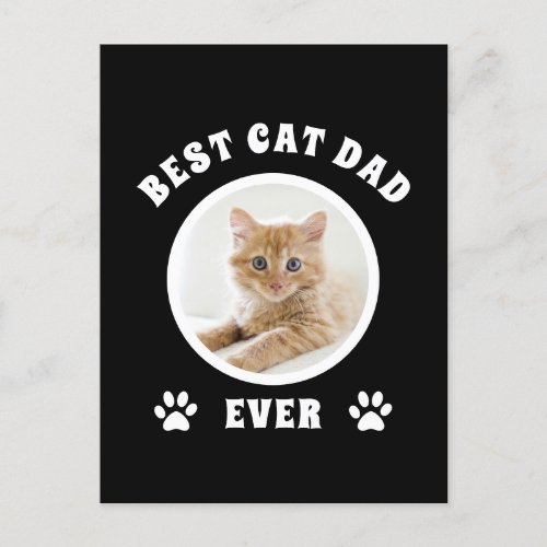 Best Cat Dad Ever Custom Photo Personalized Postcard
