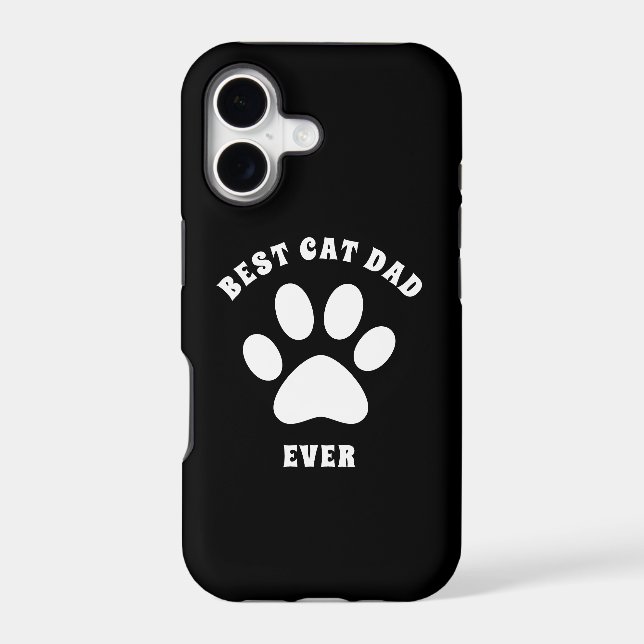 Best Cat Dad Ever Custom Text Personalized Iphone Case (Back)