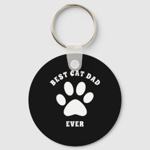 Best Cat Dad Ever Custom Text Personalized Keychain