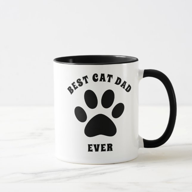 Best Cat Dad Ever Custom Text Personalized Mug (Right)