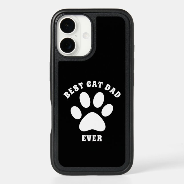 Best Cat Dad Ever Custom Text Personalized Otterbox iPhone Case (Back)