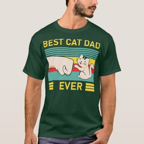 Best Cat Dad Ever Cute Retro Cat Lover Cat Daddy G T_Shirt