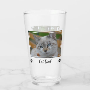 Best Cat Dad Ever- Dad Birthday Photo Cute Cat Dad Glass