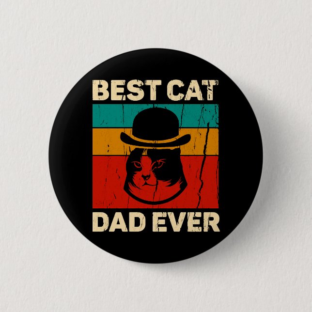 Best Cat Dad Ever Father s Day Gift Button (Front)