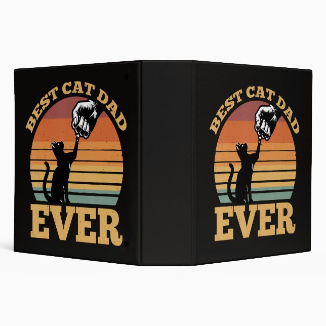 Best Cat Dad Ever Fathers Day 3 Ring Binder (Background)
