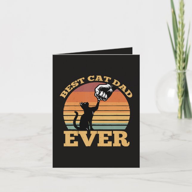 Best Cat Dad Ever Fathers Day Holiday Card (Front)