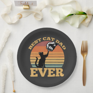 Best Cat Dad Ever Fathers Day Paper Plates
