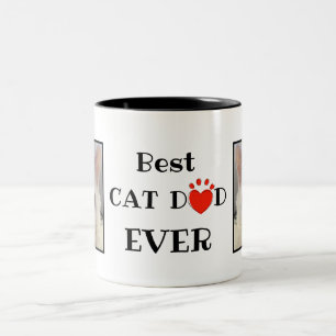 Best Cat Dad Ever Father's Day Personalized Photo Two-Tone Coffee Mug