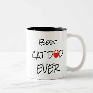 Best Cat Dad Ever Father's Day Personalized Photo Two-Tone Coffee Mug
