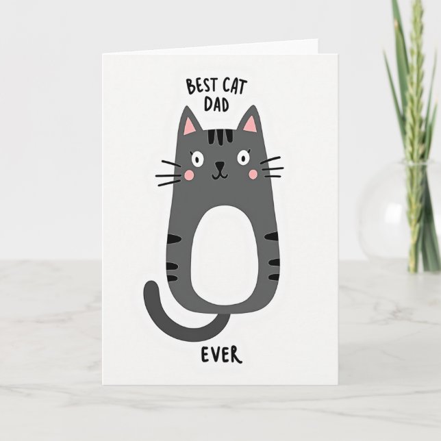 Best Cat Dad Ever Feline Card (Front)