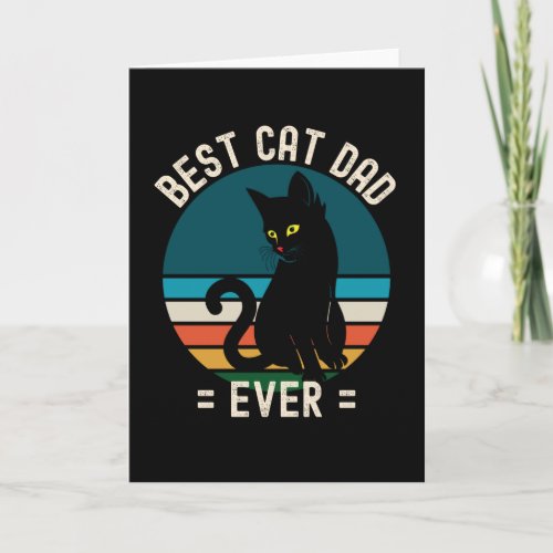 Best Cat Dad Ever Funny Black Cat Gift Card
