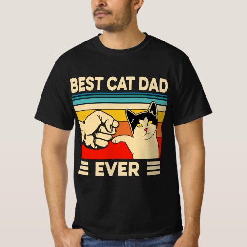 Best Cat Dad Ever Funny Cat Dad Father Vintage Gif T_Shirt