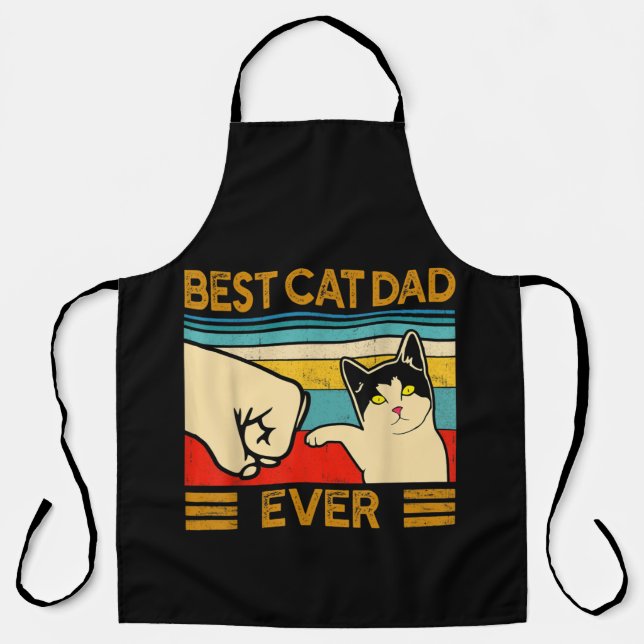 Best Cat Dad Ever Funny Cat Daddy Apron (Front)