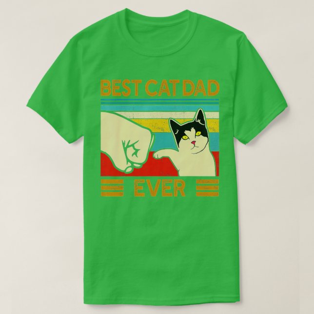 Best Cat Dad Ever  Funny Cat Daddy Father Day Gift T-Shirt (Design Front)
