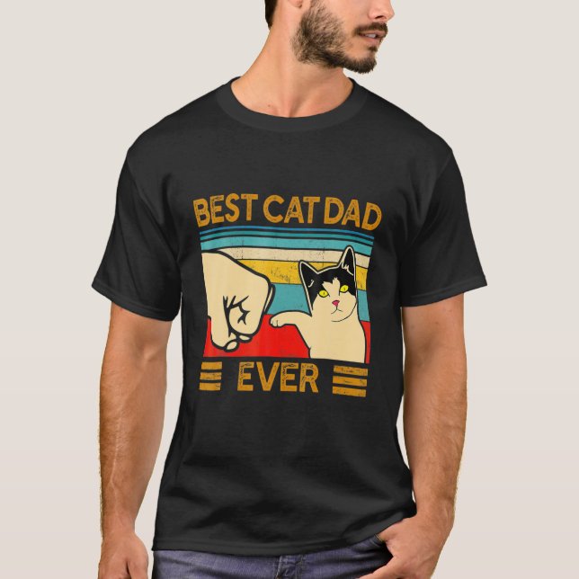 Best Cat Dad Ever Funny Cat Daddy Father Day Gift T-Shirt (Front)