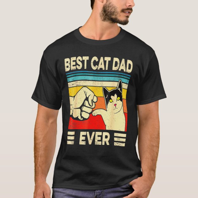 Best Cat Dad Ever Funny Cat Daddy Father Day T-Shirt (Front)