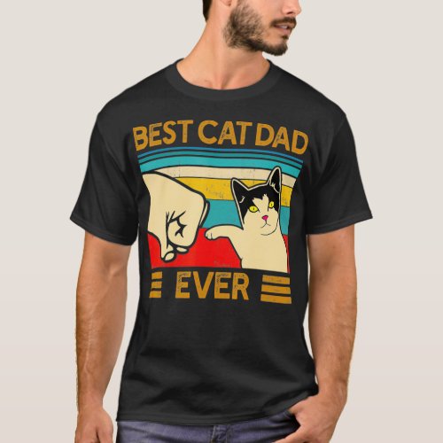 Best Cat Dad Ever  Funny Cat Daddy Father Day T_Shirt