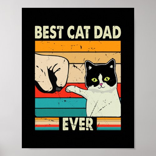 Best Cat Dad Ever Funny Cat Daddy Fathers Day Poster