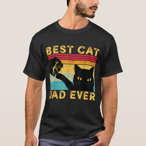 Best Cat Dad Ever Funny Cat Daddy Fist Bump Father T_Shirt