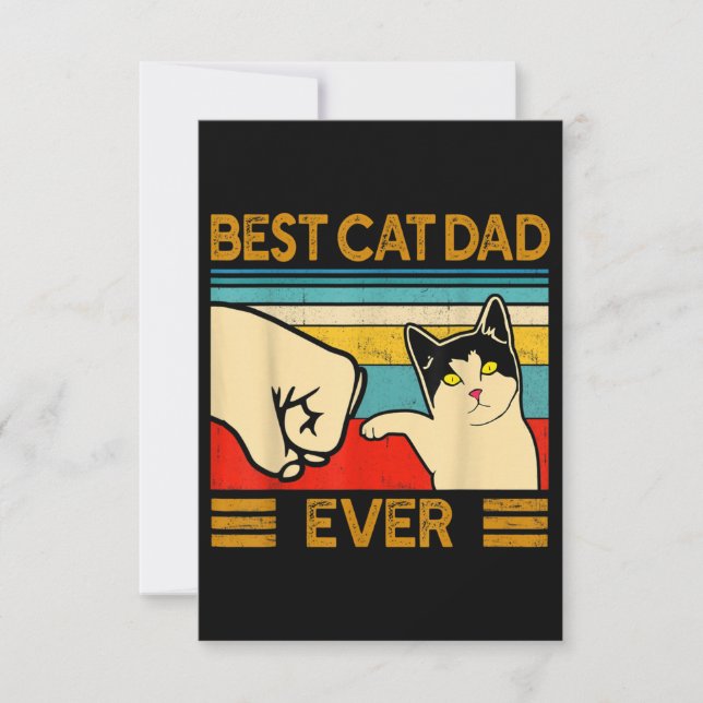 Best Cat Dad Ever Funny Cat Daddy Note Card (Front)