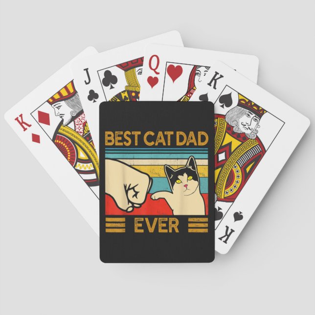 Best Cat Dad Ever Funny Cat Daddy Poker Cards (Back)