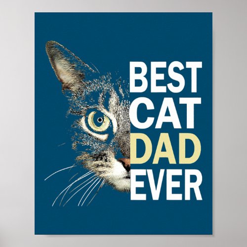 Best Cat dad ever Funny Cat Lover Cat Dad Fathers Poster