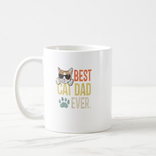 Best Cat Dad Ever Funny Retro Cat Lover Fathers Da Coffee Mug