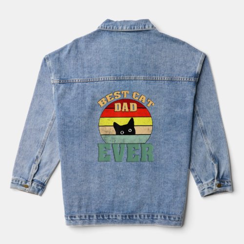 Best Cat Dad Ever Funny Style My Cat 1  Denim Jacket